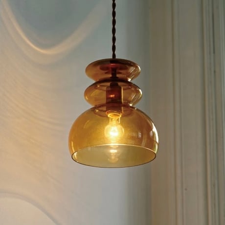 Mond PENDANT LIGHT / ミッドセンチュリーのデザインが特徴的なウェービーガラスのペンダントライト /  E17 / LED電球