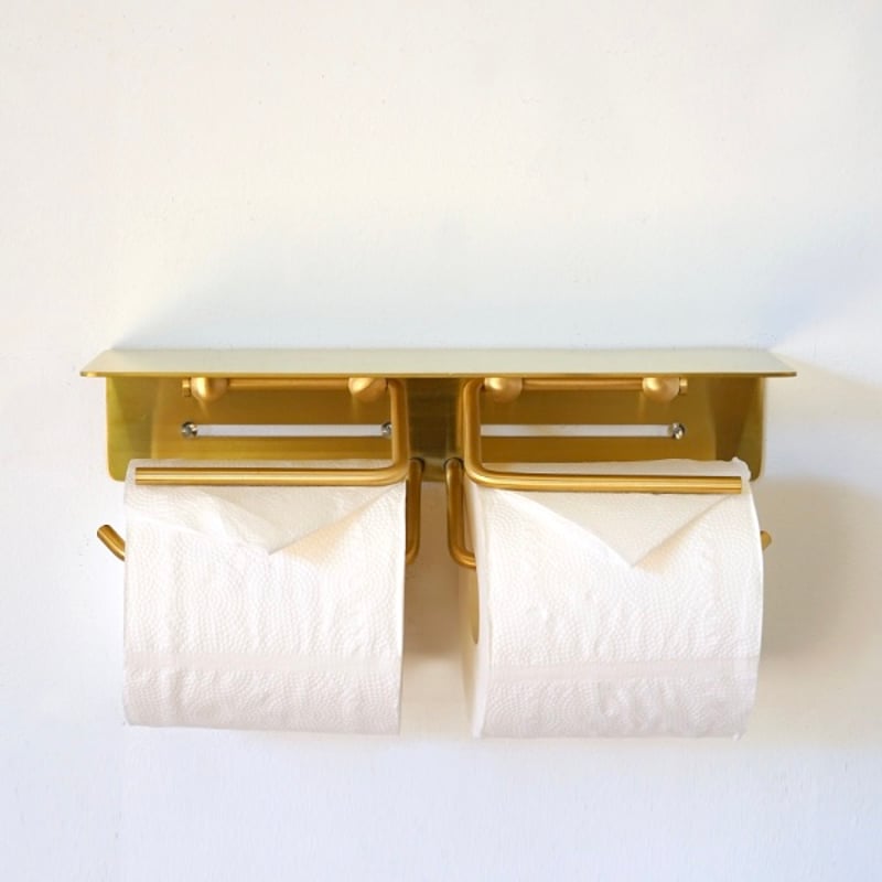 Put ブラス トイレットペーパーホルダー ダブル / スタイリッシュな