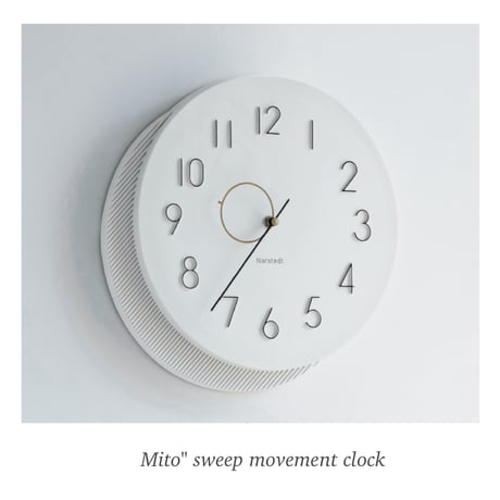 Mito sweepmovement clock / 個性的でありながらもインテリアに溶け込む新鮮なデザインの静音の掛け時計 / ivory , brown