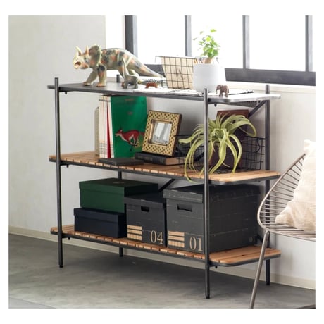 IRON / WOOD 3 STEP SHELF / シェルフ / ディスプレイ棚 / 3段ラック / ソフトビンテージインテリア /