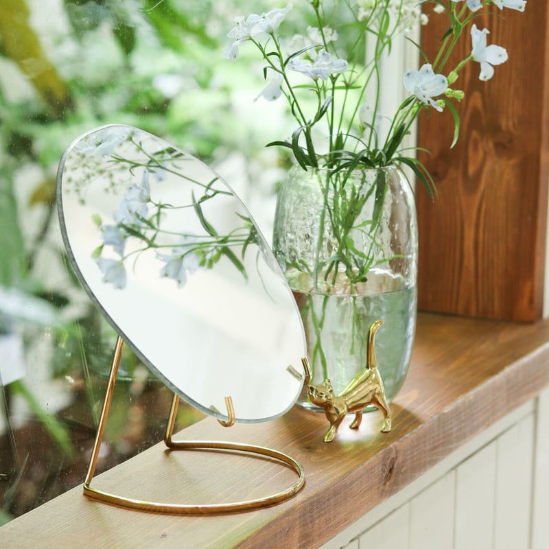 イタリア テーブルミラー 真鍮 ブラス スタンドミラー FL-3120 イタリア テーブルミラー 真鍮 ブラス スタンドミラー FL-3120