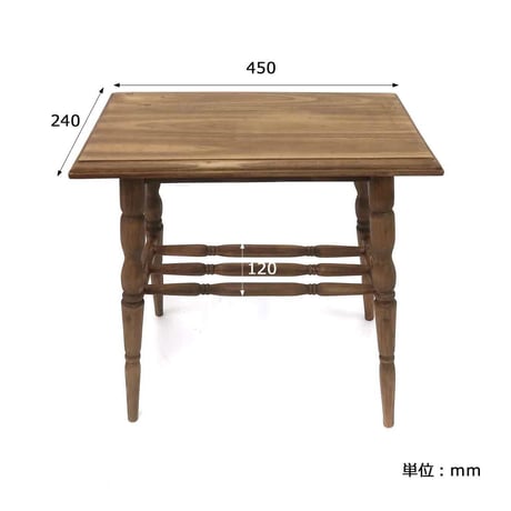 PINE WOOD SIDE TABLE / 天然木 パイン材を使ったサイドテーブル / ナチュラルインテリア / アンティーク  ナインマーケ/ 約w480×d285×h500mm