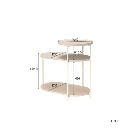 DESIGN SIDE TABLE / ディテールにこだわったラウンド天板のサイドテーブル / BEIGE , DARK GRAY