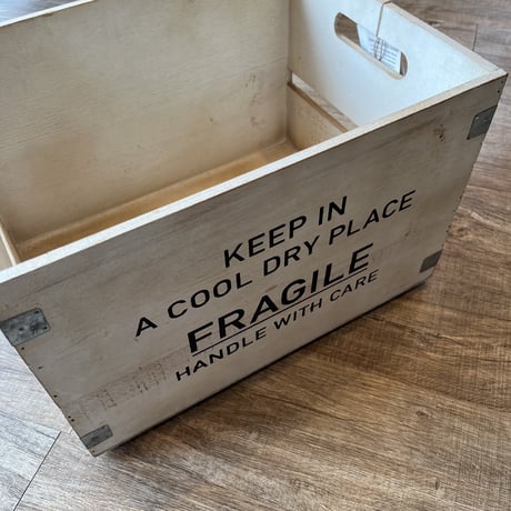 WOOD BOX / ナチュラル /  FRAGILE / 収納ボックス /  サイズ : 約W40×D30×H26cm