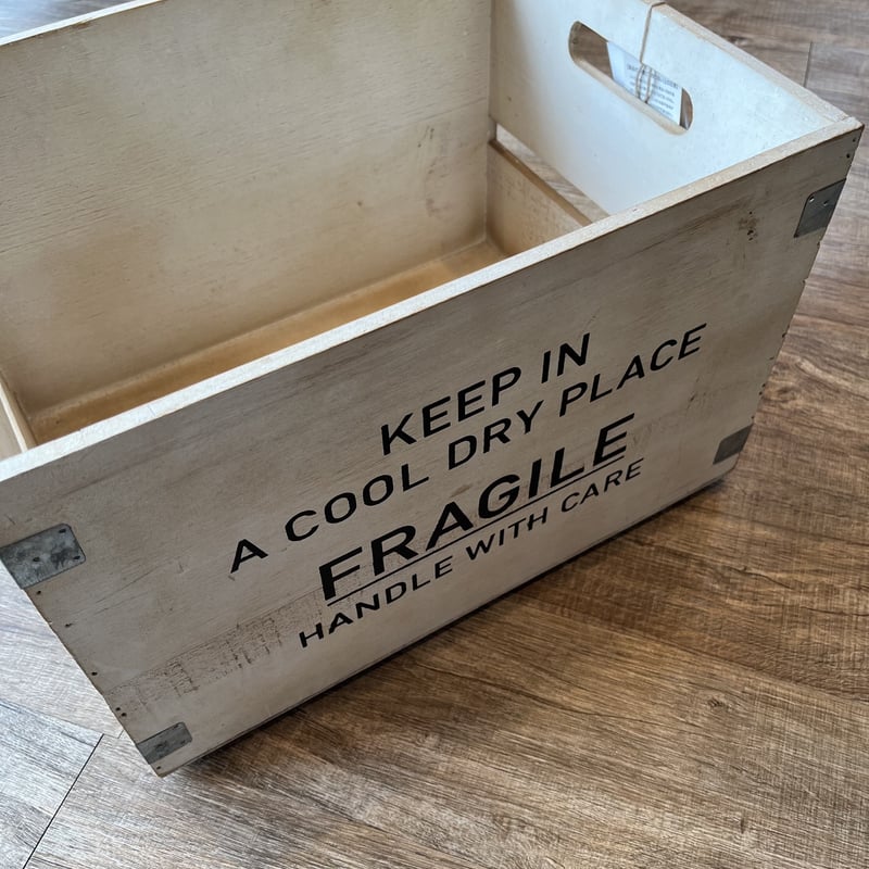 WOOD BOX / ナチュラル / FRAGILE / 収納ボックス / サイズ : 約
