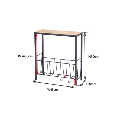 IRON WOOD MAGAZINE RACK 'N' SIDETABLE / シンプルなアイアンフレームと天然素材のマガジンラック / サイドテーブル