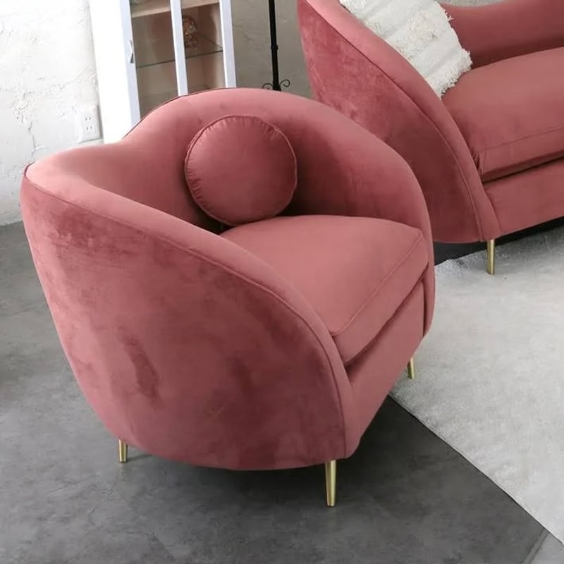 WAVE SOFA / 1人掛けソファ / 角のない緩やかなカーブラインが