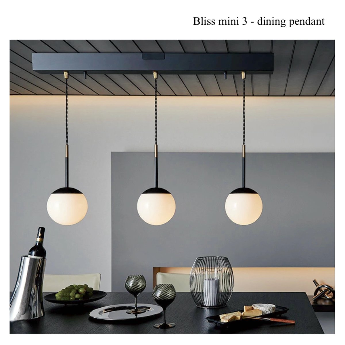 Bliss mini 3-dining pendant ブラック/クリア Bliss mini-pendant 3｜ARTWORKSTUDIO公式
