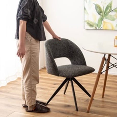 Stylish Design fabric chair Turn / GY , DGY / ファブリック / ダイニングチェア