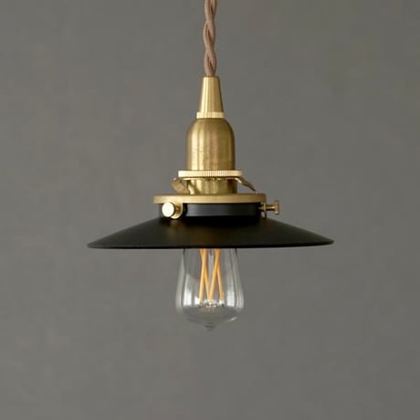 IRON MINI SHADE + BRASS PENDANT LIGHT 100cm / シーリングカバー付き / LED電球付/ リビング ダイニング照明 3点セット