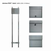 STAINLESS POST STAND / 錆びにくいステンレス素材のポストスタンド / シンプルエントランス
