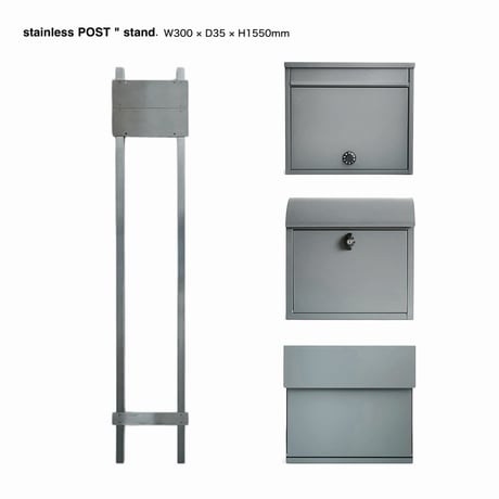 STAINLESS POST STAND / 錆びにくいステンレス素材のポストスタンド / シンプルエントランス