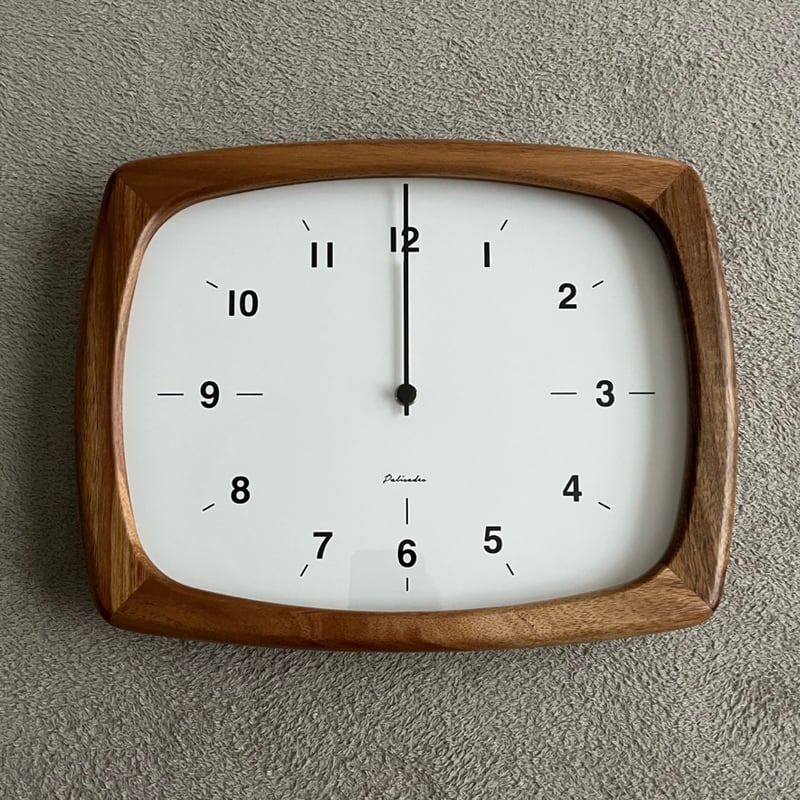 角のとれた四角形がおしゃれな 電波時計 / ライトブラウン / 北欧