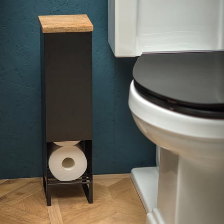 TOILET " paper stocker / アイアン×ウッド トイレットペーパーストッカー / WHITE , BLACK
