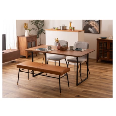 LEATHER DINING BENCH / 本革のヴィンテージライクなベンチ / 2人掛け / カフェインテリア / ブルックリンスタイル / ダイニングベンチ / フロアチェア / 牛本革