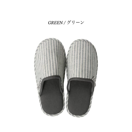 ROOM SLIPPERS COMBI / ルームスリッパ / ルームシューズ / リネン素材 袋付き / 目安サイズ WOMEN 〜25cm, MEN〜27.5cm