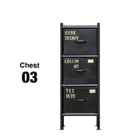 ドロワーチェスト / IRON CHEST  / 3杯 / BEIGE , BLACK / サイズ : W300×D320×H800mm