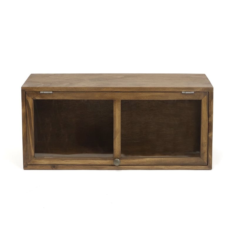 PINE WOOD スパイスラック / グラス収納 ガラス扉のついた卓上スパイス