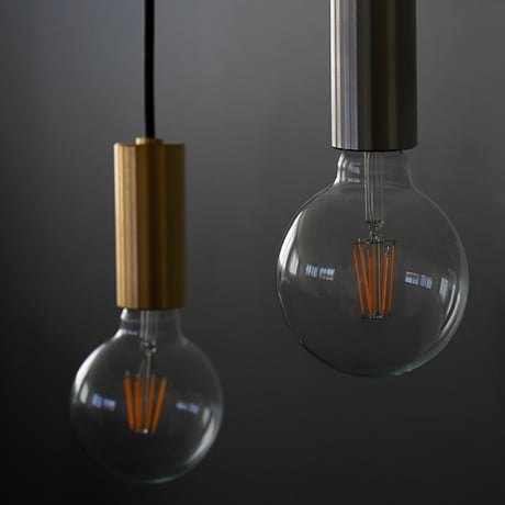 PENDANT LIGHT 01 /  E26 / STAINLESS , BRASS / 重厚な存在感の裸電球ペンダントライト