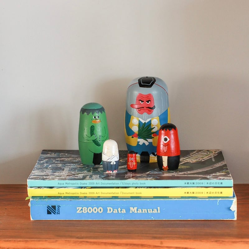 FUWARA☆キノコとマトリョーシカのガーゼスヌード☆ハンドメイド FUWARA☆キノコとマトリョーシカのガーゼスヌード☆ハンドメイド