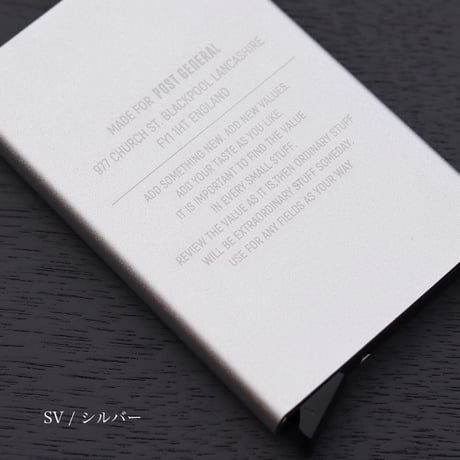 レバーを引くだけで階段状にカードが出てくるクレジットカードケース / POST GENERAL /  SLIDING CARD CASE / カード5枚収納可能 / SILVER , BLACK