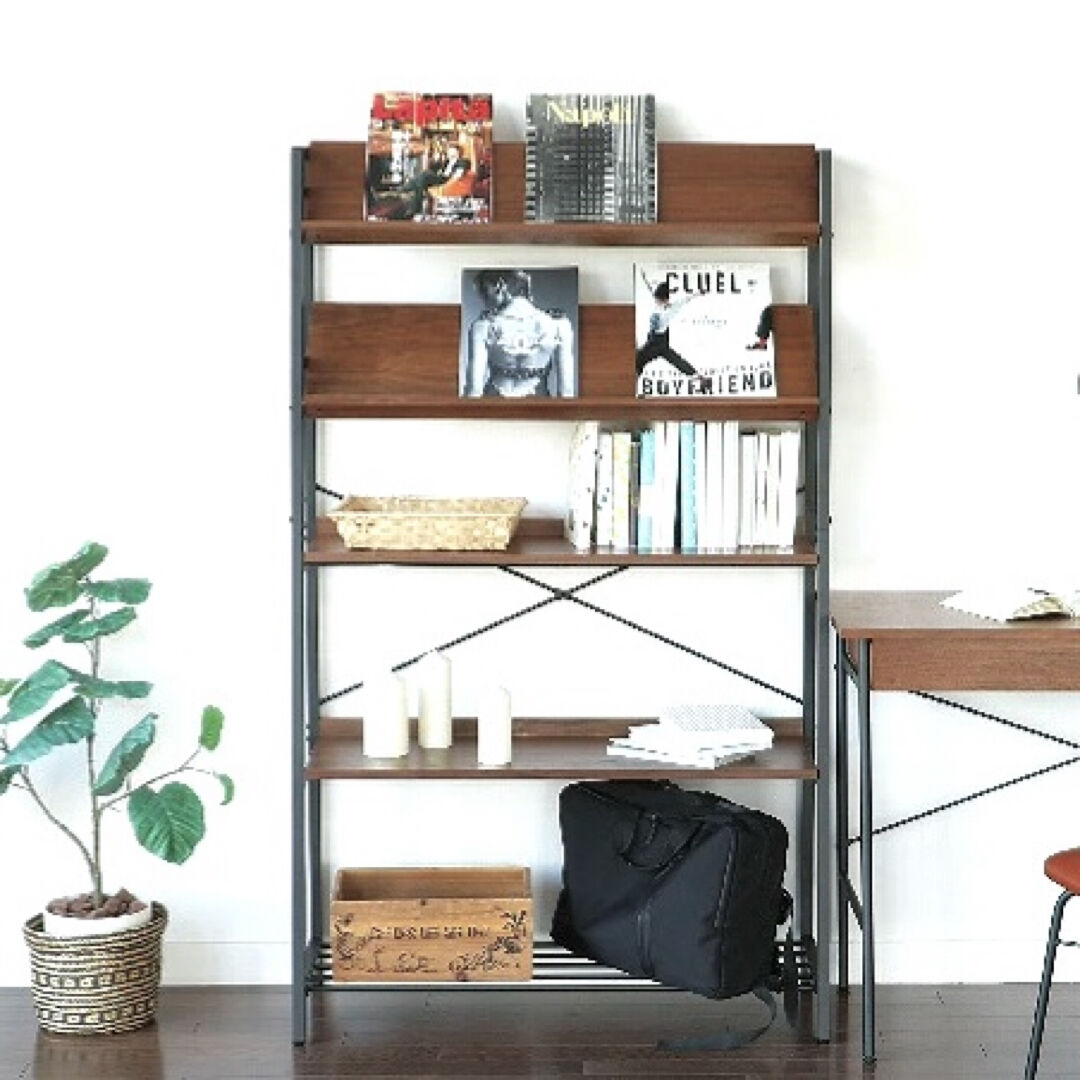 幅調整可能な5段シェルフ ディスプレイシェルフ 5段 / オープンシェルフ/ 角度調整可能 ラック