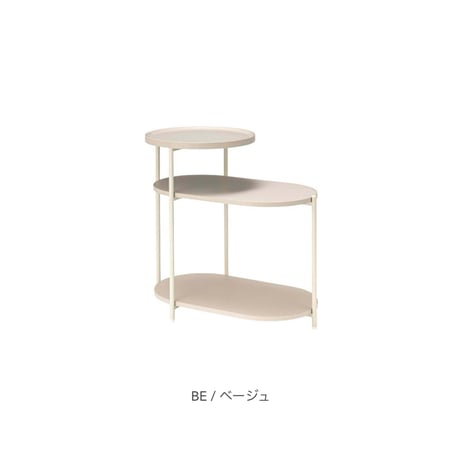 DESIGN SIDE TABLE / ディテールにこだわったラウンド天板のサイドテーブル / BEIGE , DARK GRAY