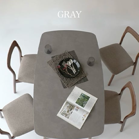 傷に強いセラミック+天然木が美しい / Ceramic dining table 1400  / ダイニングテーブル / GRAY , BLACK  / モダン / W140× D80×H71cm