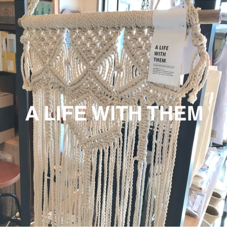 MACRAME / マクラメタペストリー/ 天然素材 ナチュラルコットン / サイズ▷W400×D25×H900mm