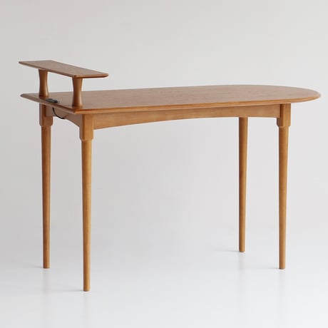 HALF ROUND TABLE + SHELF TABLE 1200 / オーク材の木目が美しいハーフラウンドテーブル / ダイニングテーブル / 2人掛けテーブル