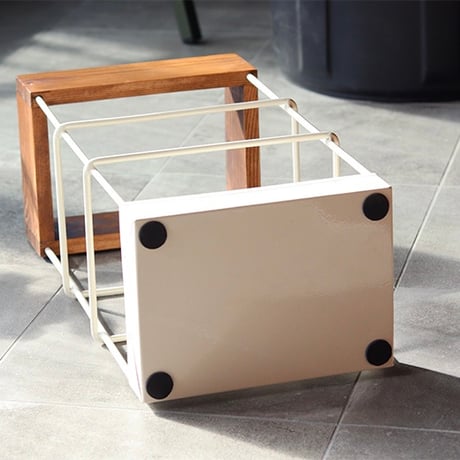 IRON + PINE WOOD UMBRELLA STAND / シンプルでスタイリッシュな傘立て / IVORY , BLACK