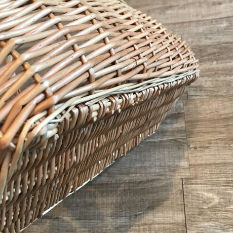 ワンハンドル バスケット / 天然素材 柳 / W40cm / キッチン収納 / 小物収納 / 玄関収納 / ランドリー収納