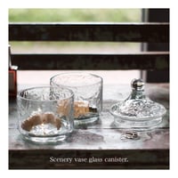 ガラスのゆらぎが美しいテクスチャー入りガラスの2段キャニスター / Scenery vase / シナリーベース / シナリーリサイクルガラス キャニスター / アクセサリー収納