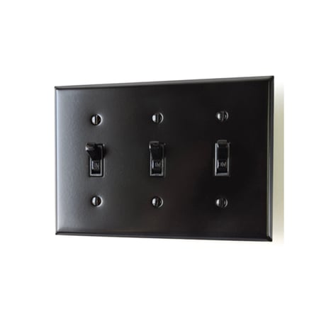 American switch plate BLACK / ブラックのスチールプレートは大人っぽくてモダンな雰囲気 / 片切りスイッチ PSE取得済み