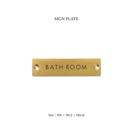 SIGN PLATE / BATH ROOM / サインプレート アンティークゴールド