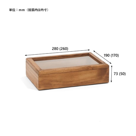 pine wood × glass accessory case / S , Lサイズ / アクセサリーケース