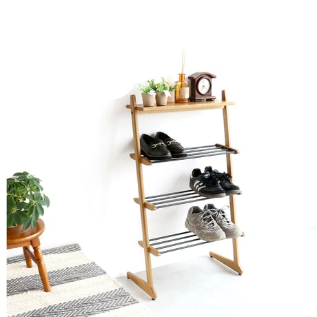 OAK × STEEL SHOES RACK / シンプルでモダンなマルチラック / シューズラック / 観葉植物