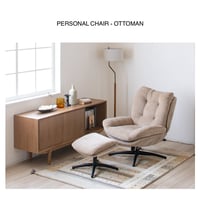 PERSONAL CHAIR + OTTOMAN / BEIGE , GRAY , BROWN / パーソナルチェア / ソファ