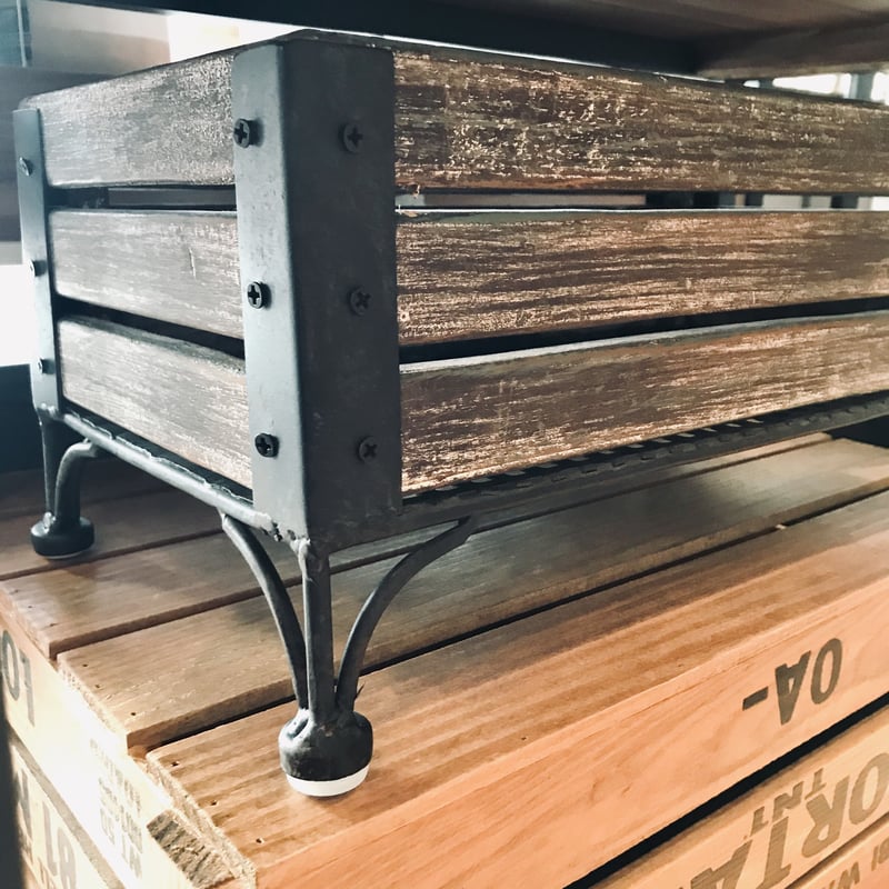 IRON × WOOD STAND WOOD BOX / 小物収納 / 多肉 観葉植物 プラ