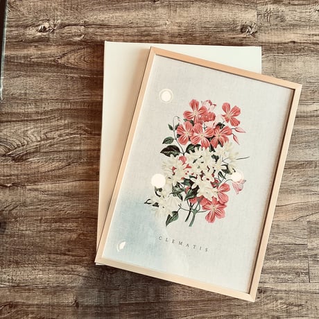 ART FRAME / CLEMATIS / フラワーアートフレーム額装付 B3 サイズ made in japan