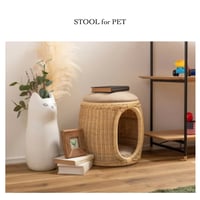 STOOL for PET HOUSE / ペットスツール /ラタン/ 座面取り外し可 / 内クッション取り外し可