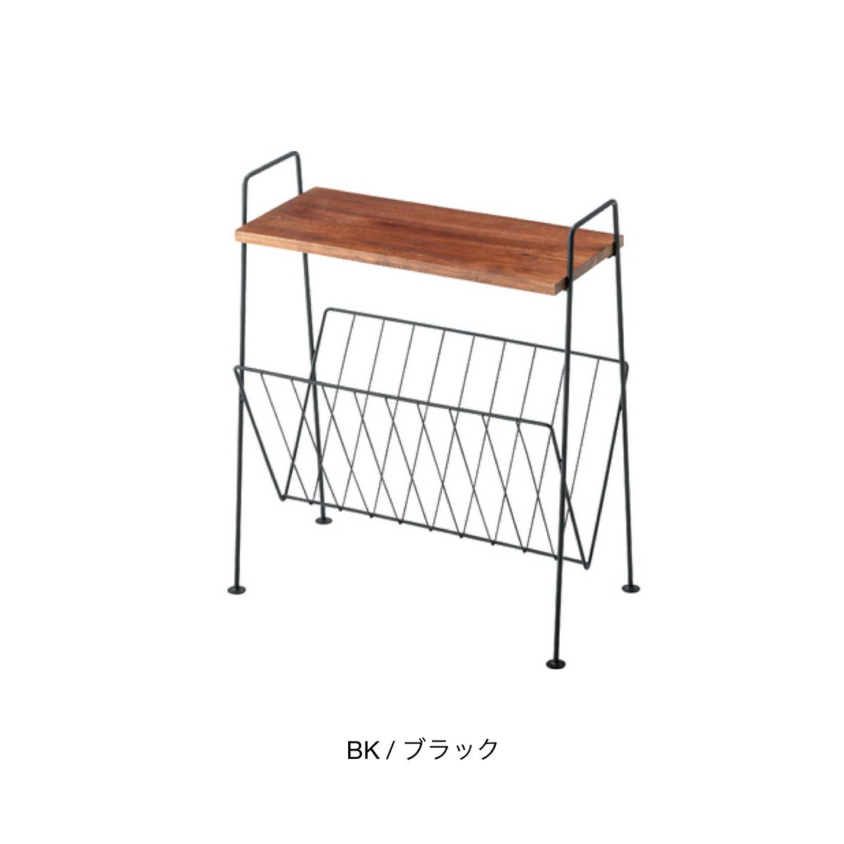 SIDE TABLE + MAGAZINE RACK / 細い線で構成されたシンプルなサイドテ