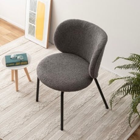 WRAP CHAIR / fabric / 包み込むような背もたれが美しいフォルムのダイニングチェア / 1脚 / BEIGE , GRAY