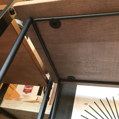 IRON×PINE WOOD RACK  / アイアンとパインウッドの2段ラック / IV , BK / ROW RACK / サイズ : W54×D26×H43cm