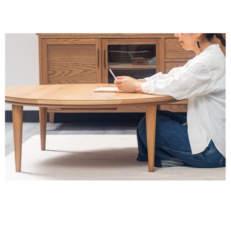 ROUND KOTATSU TABLE / オーク突板 ナチュラル , ウォールナット突板 ブラウン / リビングテーブル / こたつテーブル