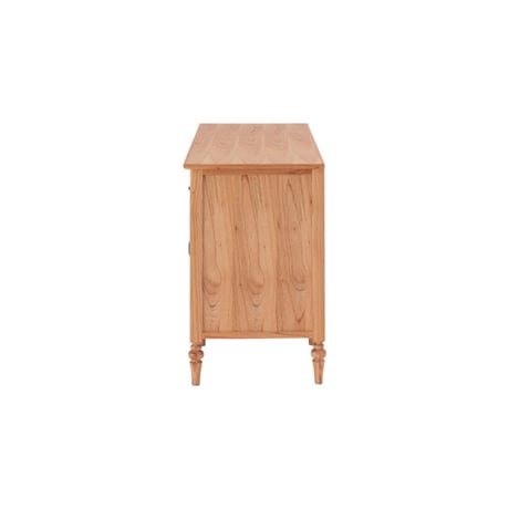 WOOD DESK (Bobbin leg Natural rattan design）/ デスク / 引出し / 棚付き / 木製デスク
