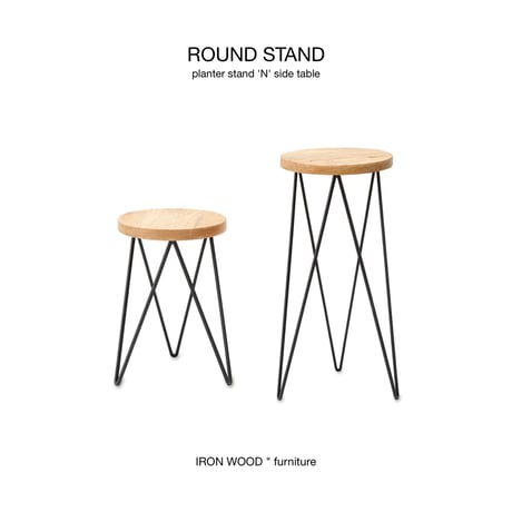 ROUND TABLE 'N' STAND / 置くだけでインテリアのアクセントになるサークルスタンド / アイアン , マンゴーウッド