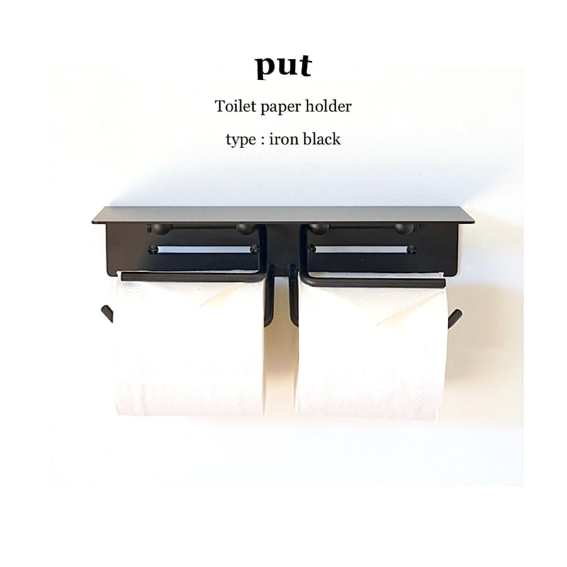 Put アイアン トイレットペーパーホルダー ダブル / スタイリッシュな