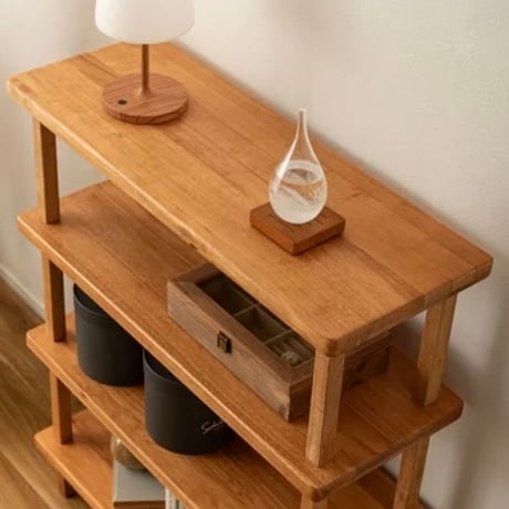 WOOD SHELF / 空間にやさしい深みをもたらすミディアムトーンの木製シェルフ / 3段シェルフ , 4段シェルフ