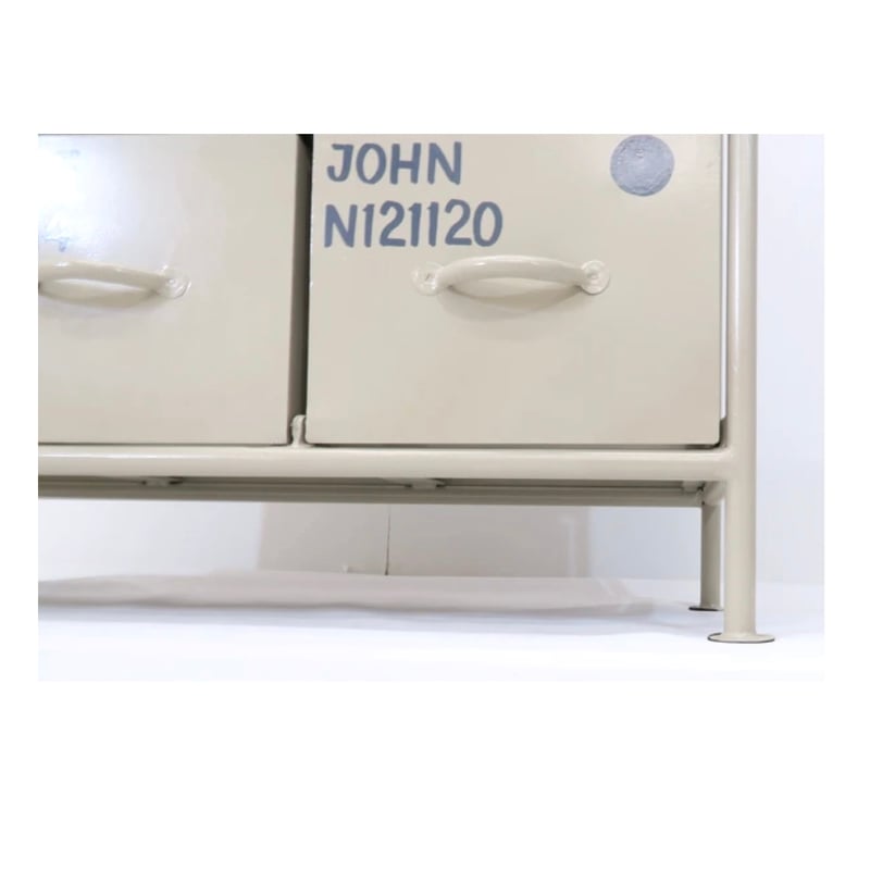 横型 アイアンチェスト 4杯 - ベージュ